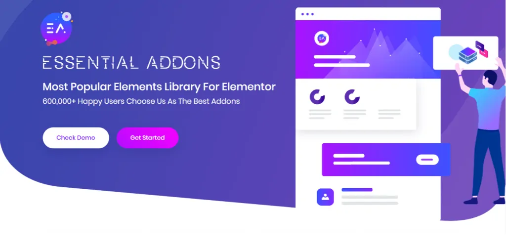 essential addons home page design