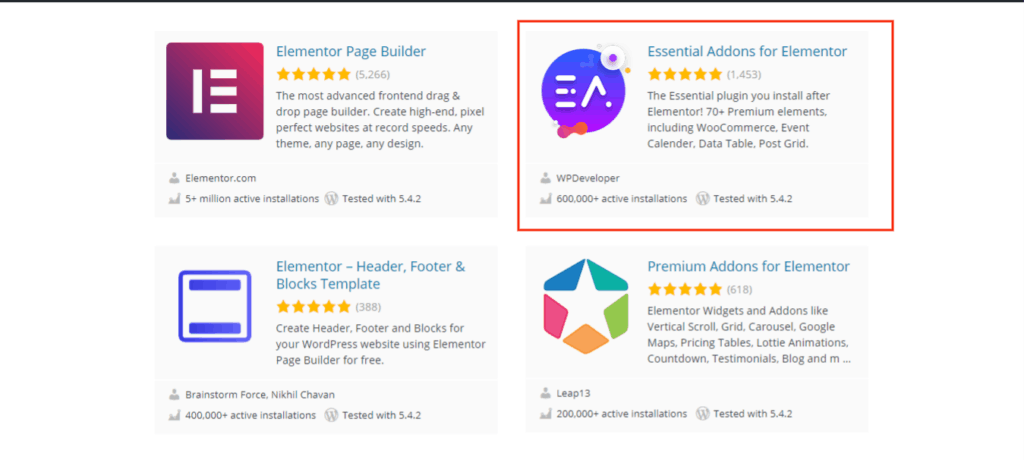 essential elementor addons download and review at wordpress.org
