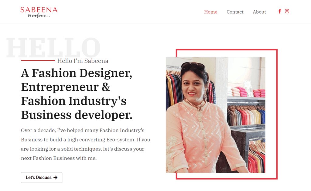 fashion designer website development and portfolio