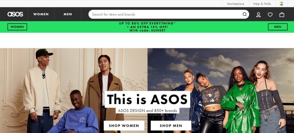 A good example of simple and effective navigation can be seen on the website of ASOS. The website uses a clear and concise navigation menu that is easy to read and understand. 