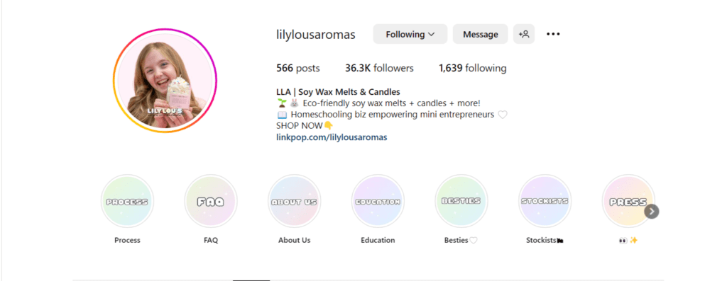 lily lous aromas official instagram accounts 